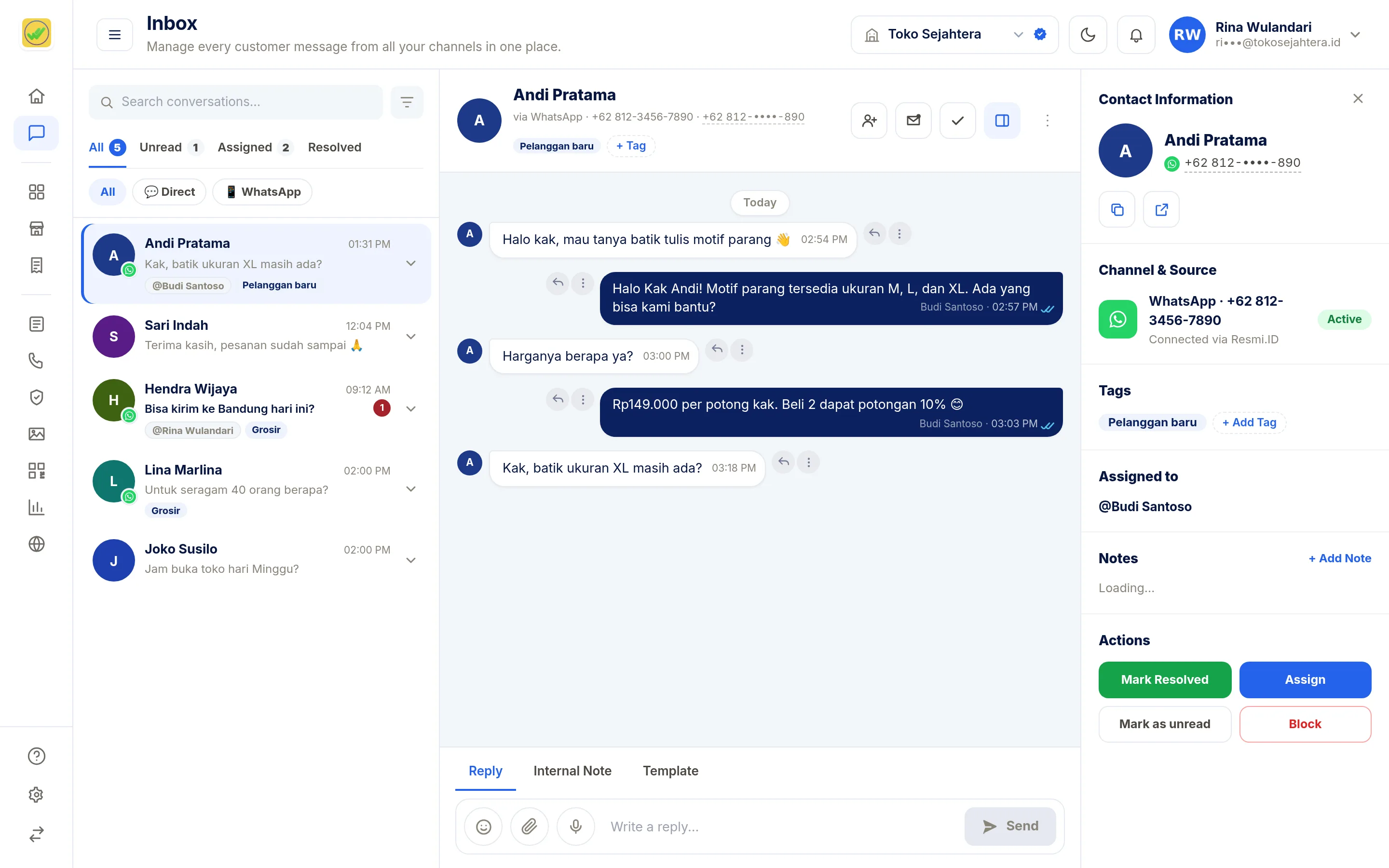 Screenshot of the page Inbox