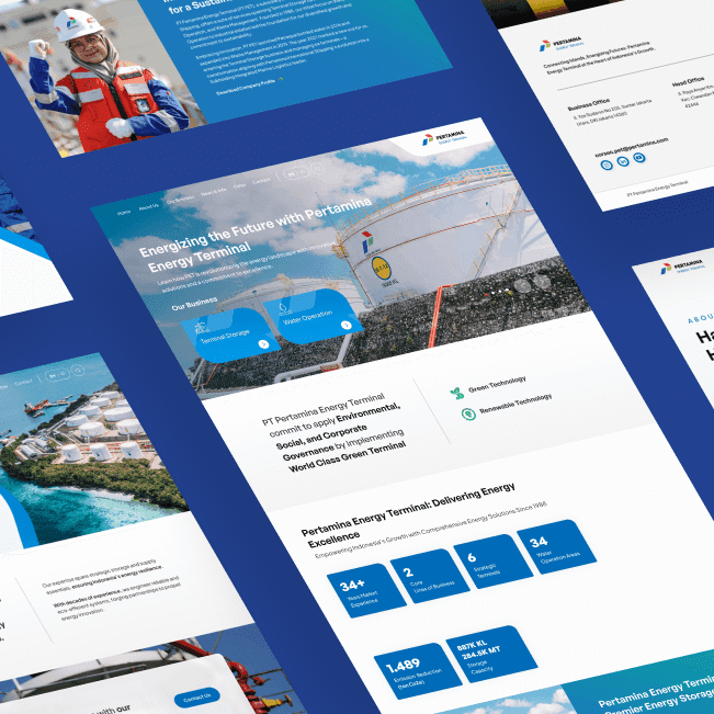 Web Design & Development — Pertamina Energy Terminal – Portofolio SAB: desain dan pengembangan website Pertamina Energy Terminal. Lihat studi kas